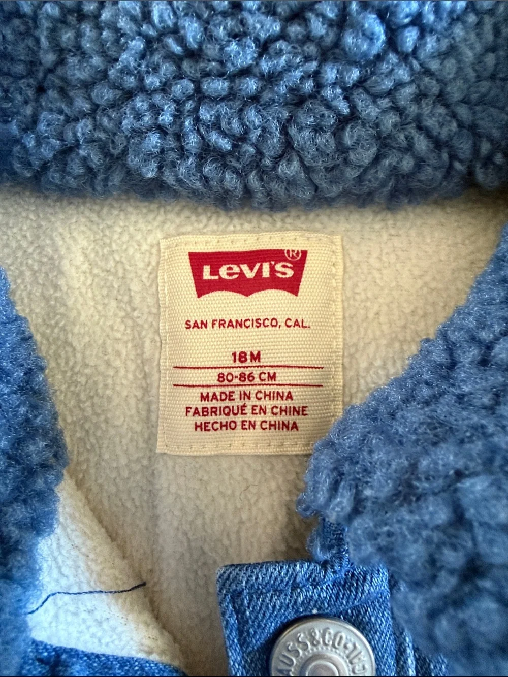 Levi's Blue Sherpa One-Piece Jumpsuit for Kids